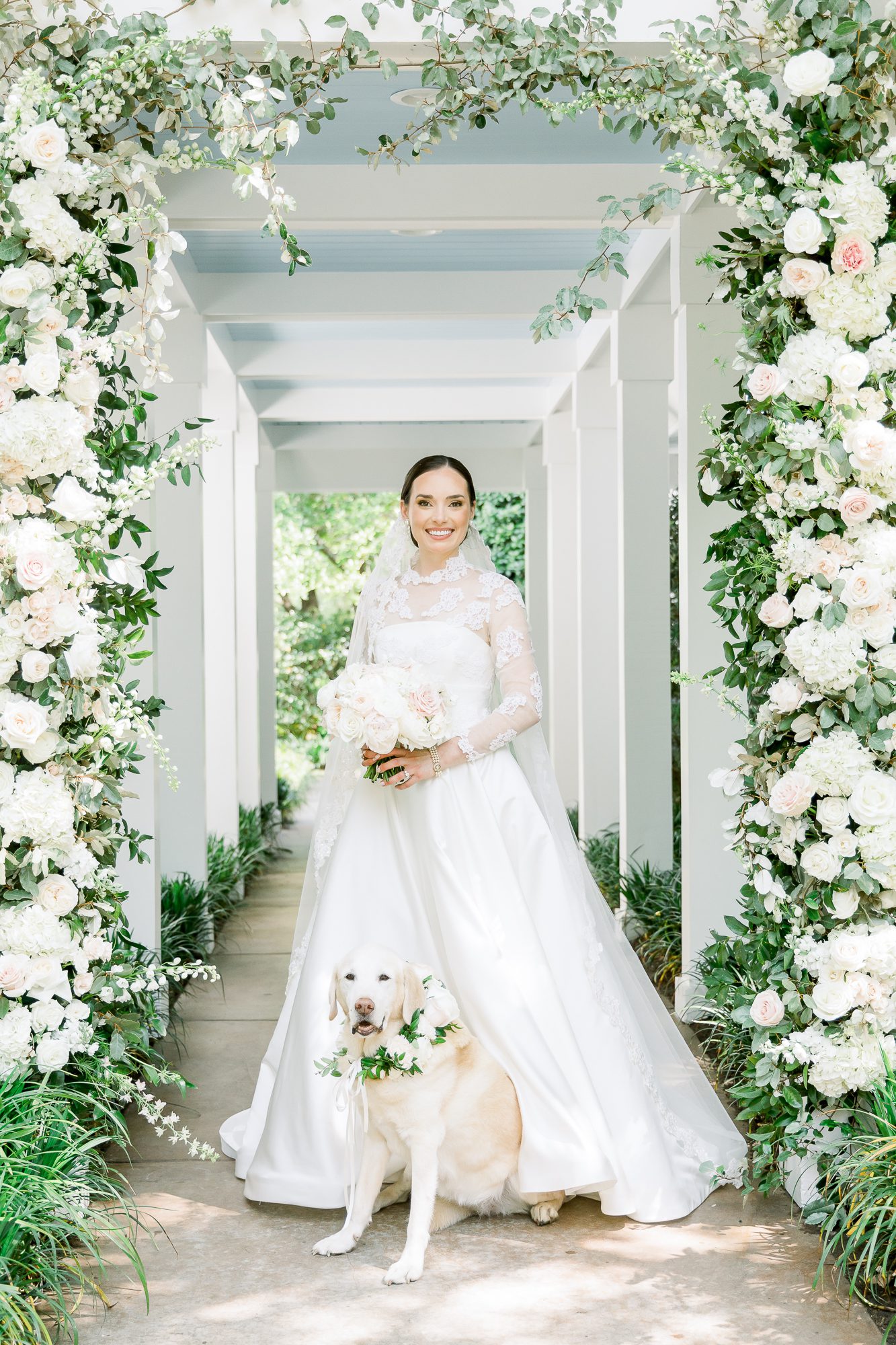 A bride posing for a portrait at Sycamore Bend Estate 